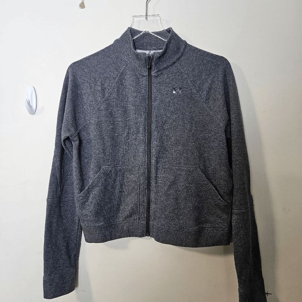 Underarmour Cold Gear Loose Fit Full Zip Jacket Mens Gray Size SM